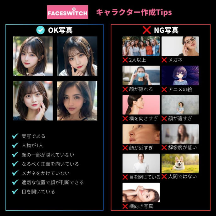 【FACESWITCHは安全？】顔写真一枚でエロ動画を作れる神サービスを徹底解説！ 参考画像